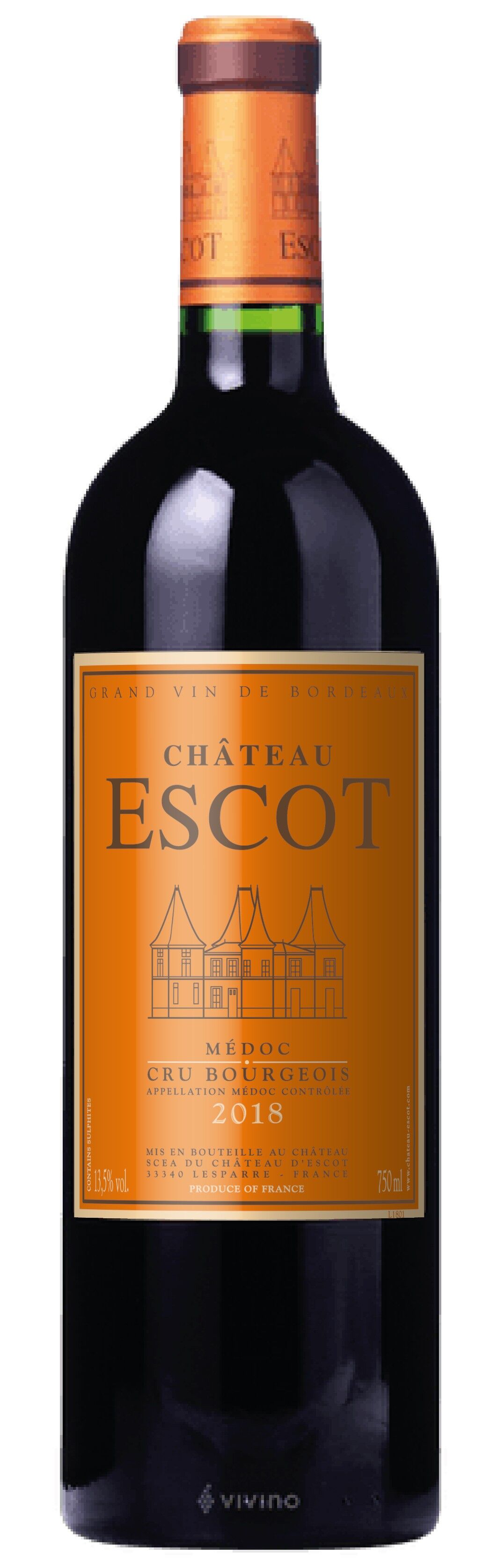 CHATEAU ESCOT 2018 CRU BOURGEOIS AOC MEDOC