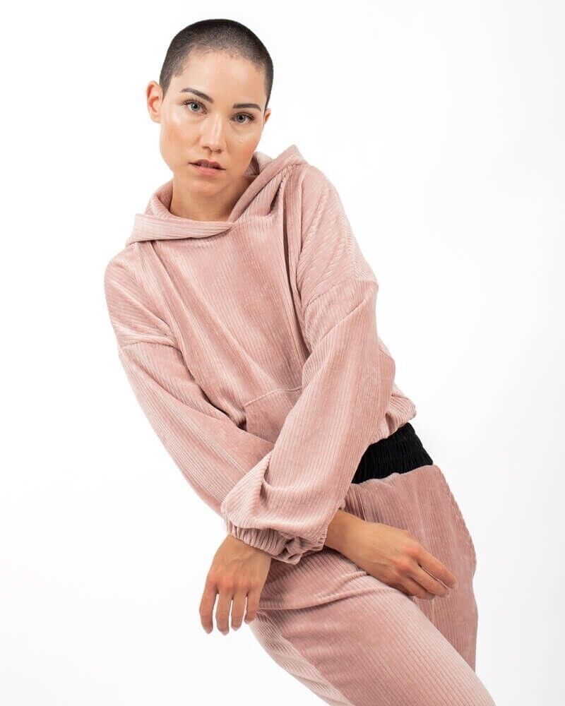 Felpa con cappuccio Lista Rosa