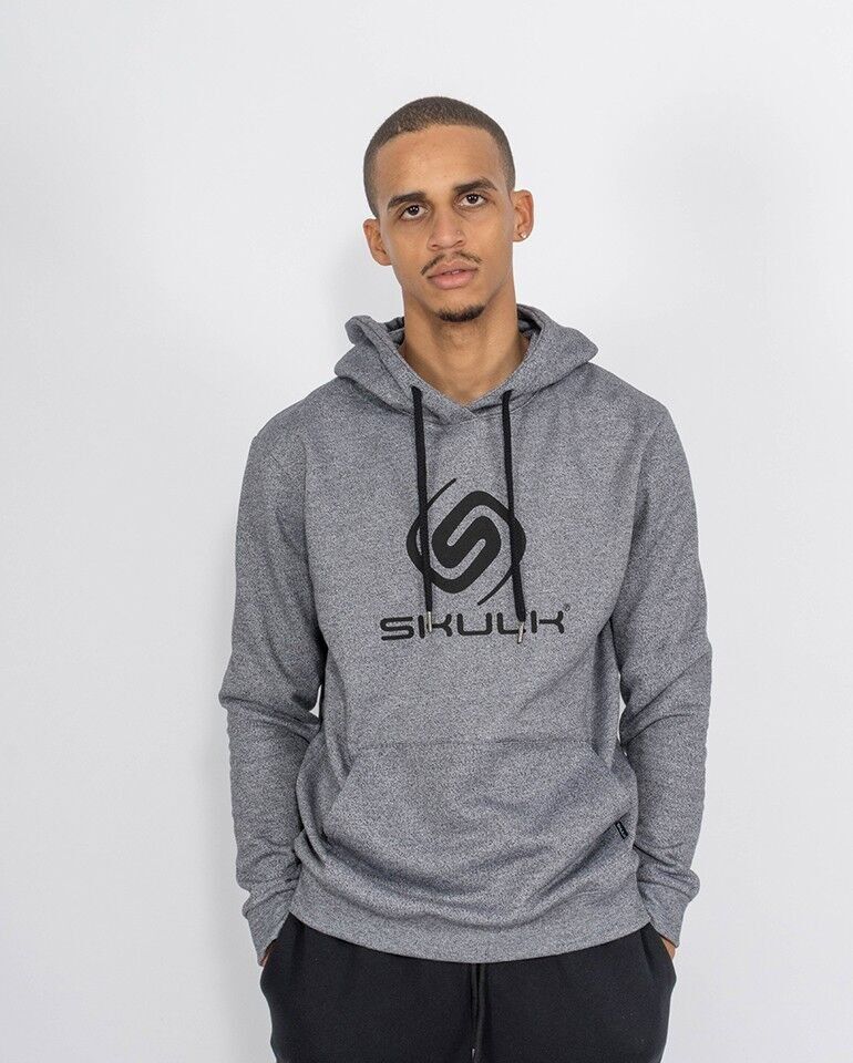 Felpa con cappuccio Logo grigio con nero