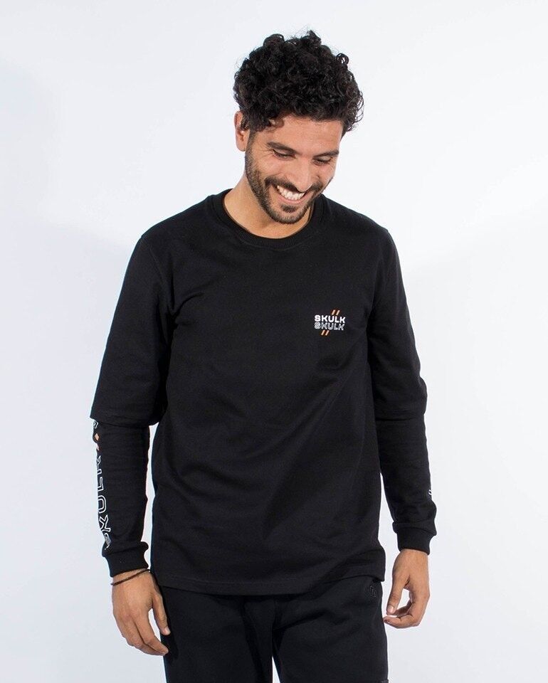 Doppia manica lunga nera