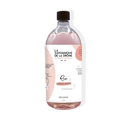 Recharge Gel lavant Mains parfum Rose 1L