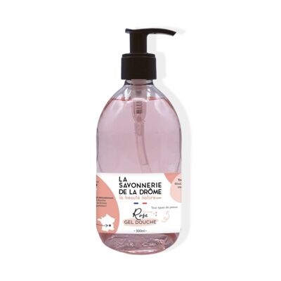 Gel de ducha con fragancia de rosas, dosificador de 500 ml