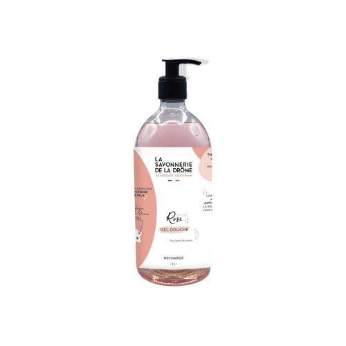 Gel douche parfum Rose 1L pompe