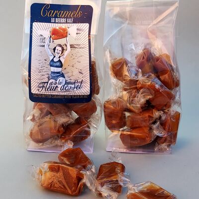 Paquete de caramelos de mantequilla salada y flor de sal de Guérande