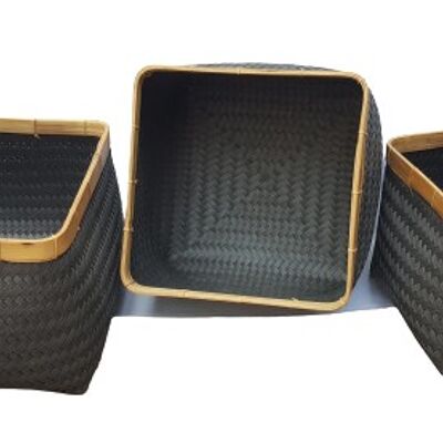 Coaly storage basket made of Bamboo synthetic S/3