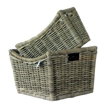 Leon square elongated baskets S/2