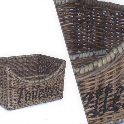Bathroom accessories basket with partition wall 'Toilettes'