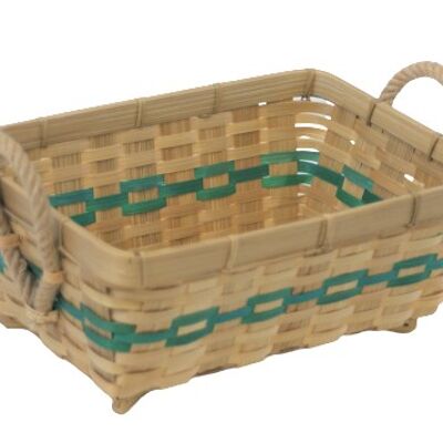 Bread or fruit bamboo basket green color decoration