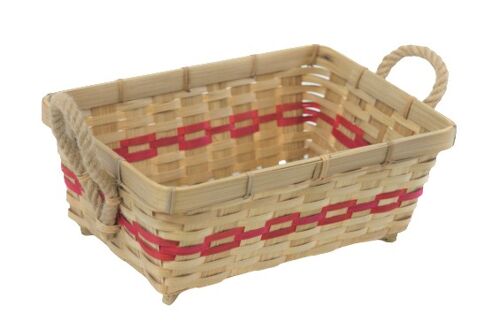 Bread or fruit bamboo basket red color decoration