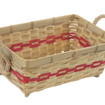 Bread or fruit bamboo basket red color decoration