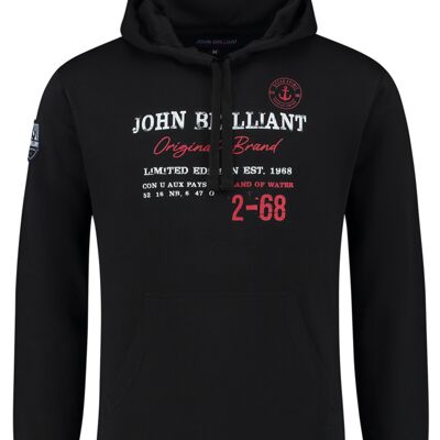 Hoodie sweatshirt with nautical print, Black