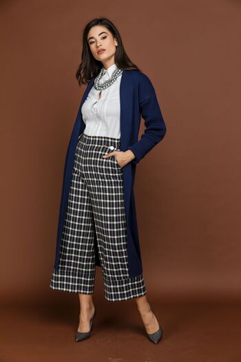 Jupe-culotte à carreaux bleus de Si Fashion 7