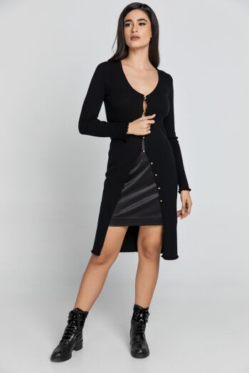 Cardigan Long en Tricot Noir 1