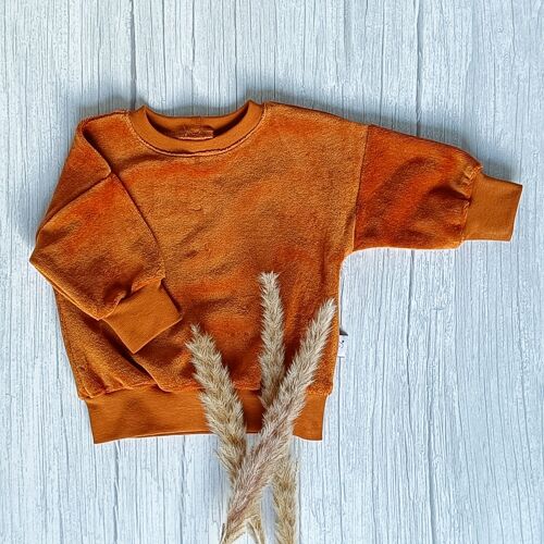 Oversized Sweater Velours Cognac