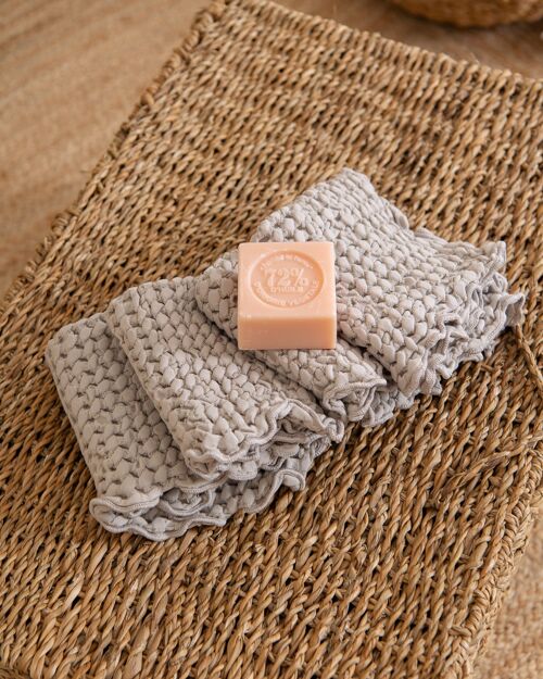 Extra Soft Cotton Waffle Face Towel in Grey Color