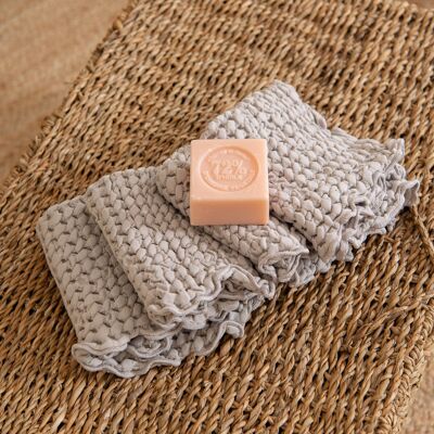 Extra Soft Cotton Waffle Face Towel in Grey Color