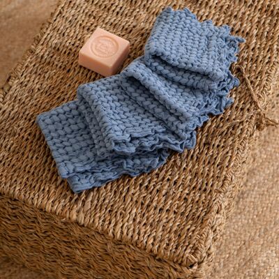 Extra Soft Cotton Waffle Hand Towel in Blue Color