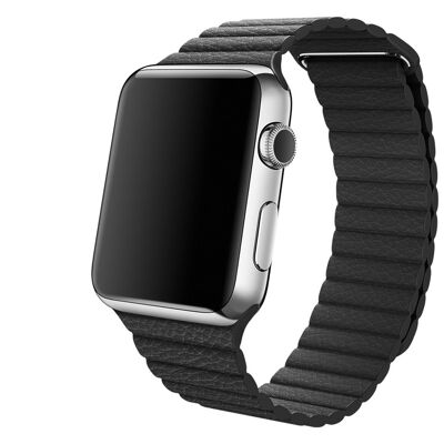 Bracelet en cuir noir pour Apple Watch 38mm