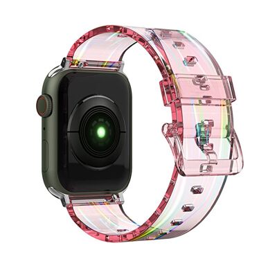 Bracelet en TPU translucide pour Apple Watch 38/40 et 41mm - Rose
