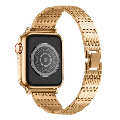 Bracelet en acier inoxydable Strass pour Apple Watch 38/40 et 41mm - Or