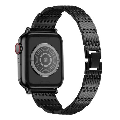 Bracelet en acier inoxydable Strass pour Apple Watch 42/44 et 45mm - Noir