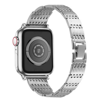 Bracelet en acier inoxydable Strass pour Apple Watch 42/44 et 45mm - Argent