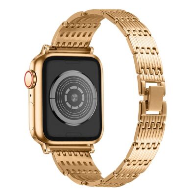 Bracelet en acier inoxydable Strass pour Apple Watch 42/44 et 45mm - Or