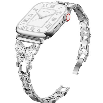 Bracelet en acier inoxydable Butterfly pour Apple Watch 38/40/41mm - Argent
