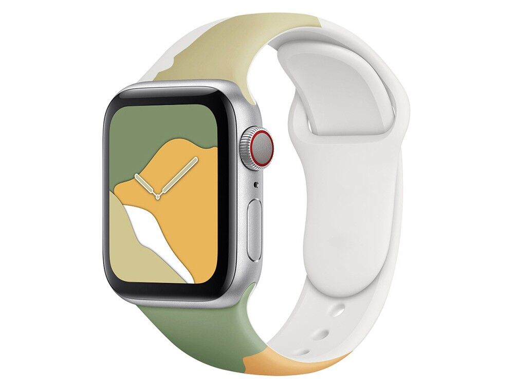 Buy wholesale Patchwork TPU Strap for Apple Watch 42 44 45mm Green