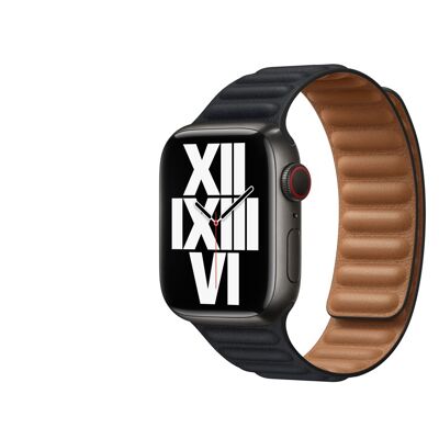Bracelet à maillons magnétiques pour Apple Watch 42/44 et 45mm - Noir
