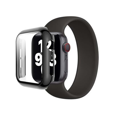 Coque de protection intégrale avec verre trempé pour Apple Watch 41mm - Noire
