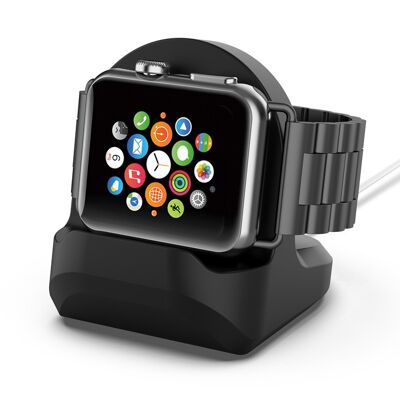 Socle de chargement silicone pour Apple Watch - Noir