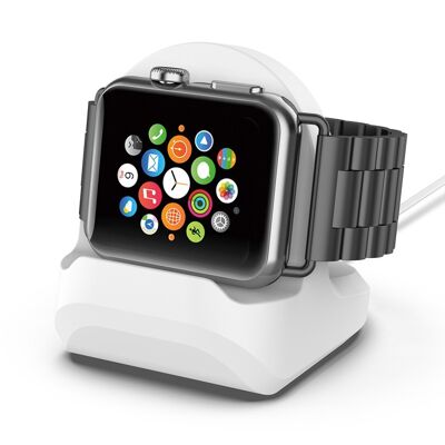 Socle de chargement silicone pour Apple Watch - Blanc