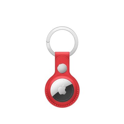 Porte-clés en cuir synthétique pour Apple AirTag - Rouge