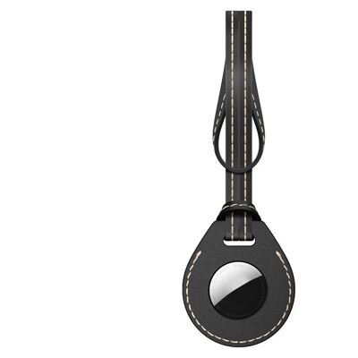 Porte-clés en cuir pour Apple AirTag - Noir
