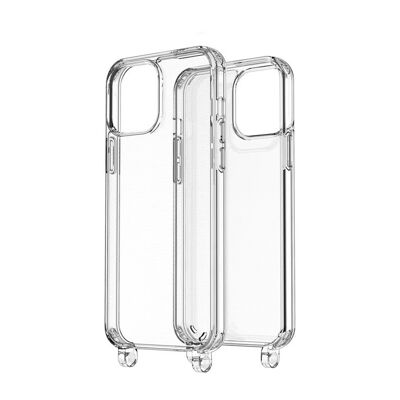 Coque TPU transparente avec accroche de cou pour iPhone 13 Mini