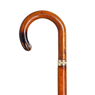 Cane with curve dark beech wood