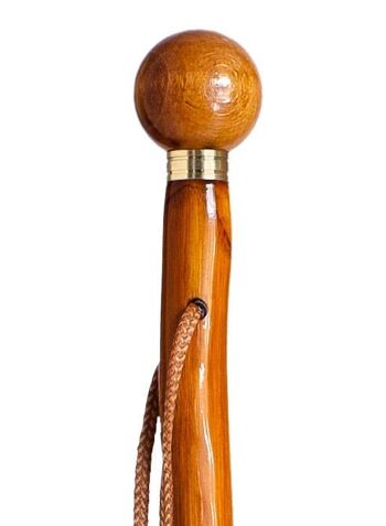Bâton de marche avec poignée boule en bois 1