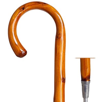 Trekking stick with curve chestnut wood