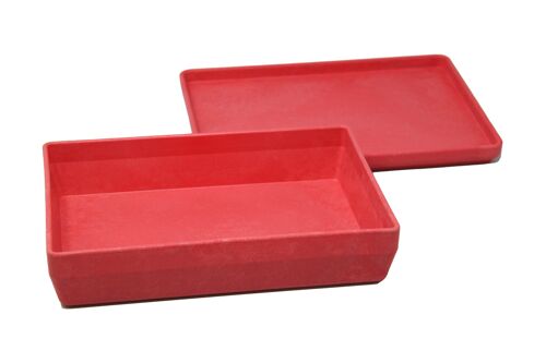 RE-Wood® Box mit Deckel rot | Aufbewahren stapelbar Ordnung schaffen
