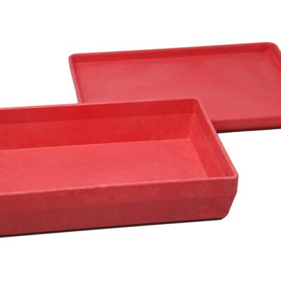 RE-Wood® scatola con coperchio rosso | Negozio impilabile crea ordine