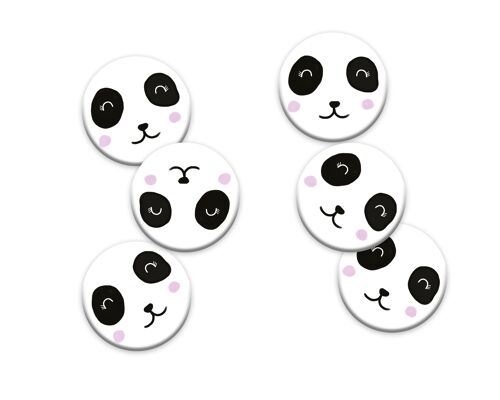 6 badges pour enfants | Anniversaire thème Panda