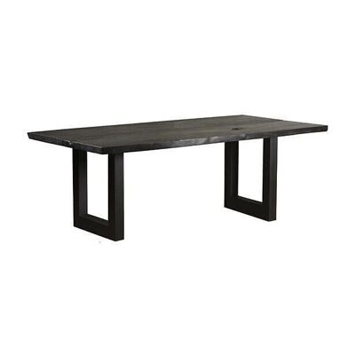 TABLE BOIS D  ACACIA  BRULE ET PIEDS METAL 220X90CM TENERE