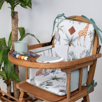 Cuscino per seggiolone per bambini, Safari prodotto in Francia