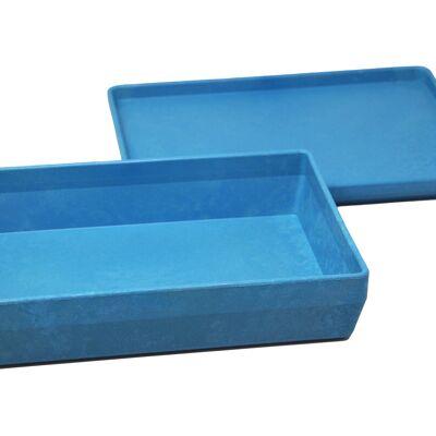 RE-Wood® scatola con coperchio blu | Negozio impilabile crea ordine