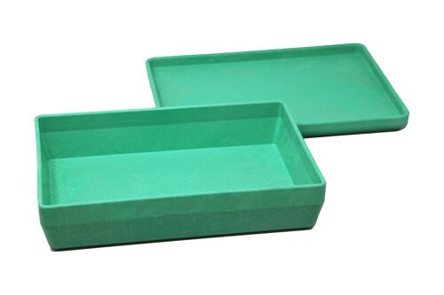 RE-Wood® Box mit Deckel grün | Aufbewahren stapelbar Ordnung schaffen