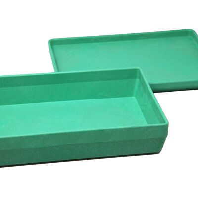 RE-Wood® scatola con coperchio verde | Negozio impilabile crea ordine