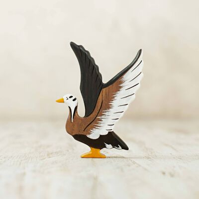 Wooden Arctic goose figurine Arctic birds Toy Snow goose