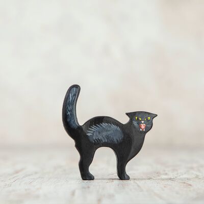 Wooden Black cat toy Halloween