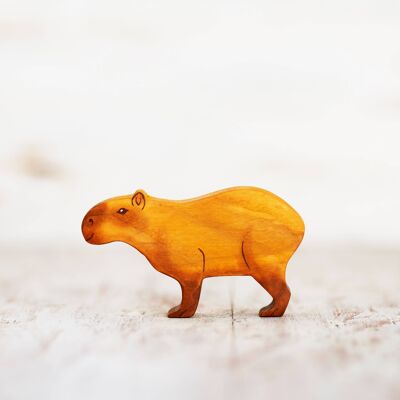 Wooden Capybara toy figure
